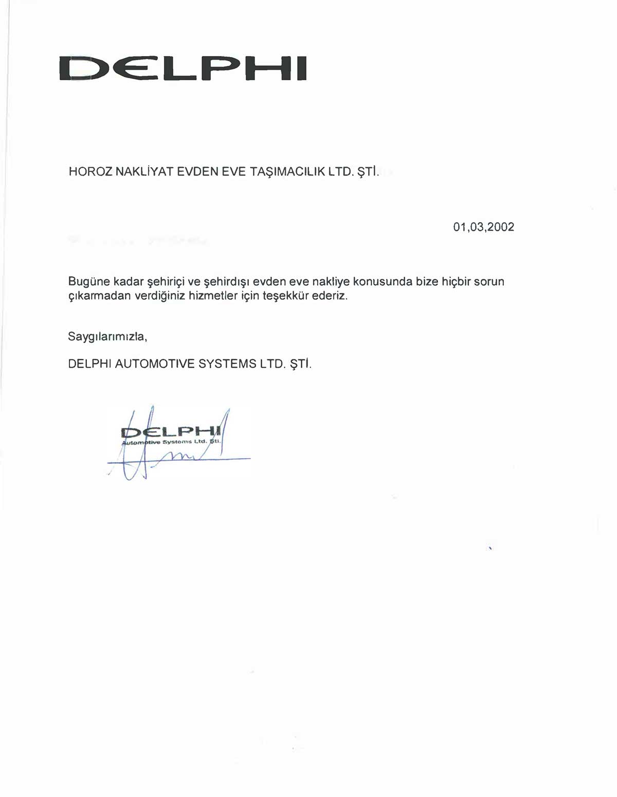 Horoz Nakliyat referans mektubu 9